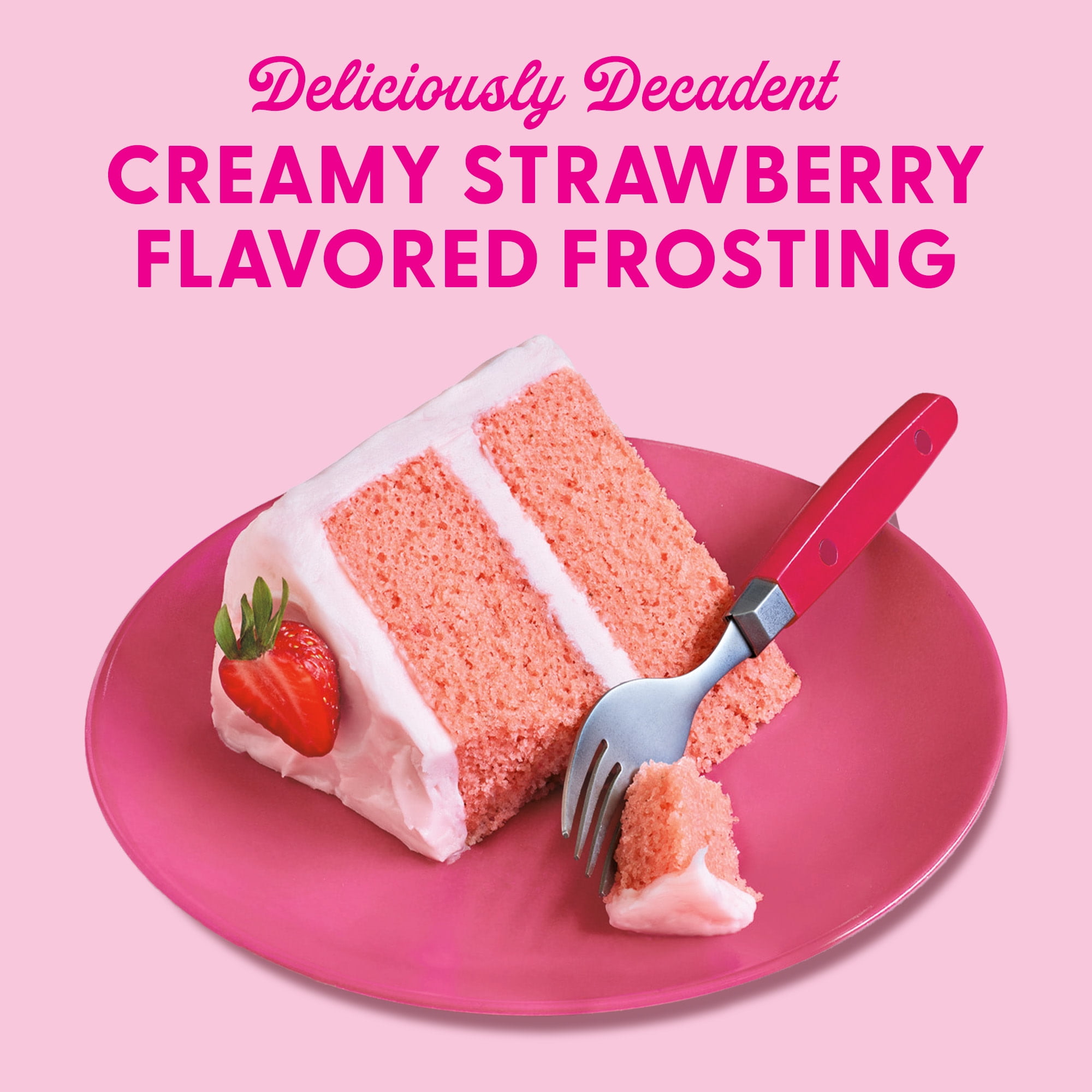 (8 pack) Duncan Hines Dolly Parton's Creamy Strawberry Flavored Frosting, 16 oz.