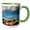 Green/White, variant on 3drose, Inner Harbor, Camden Maine, 11oz Two-tone Green Mug