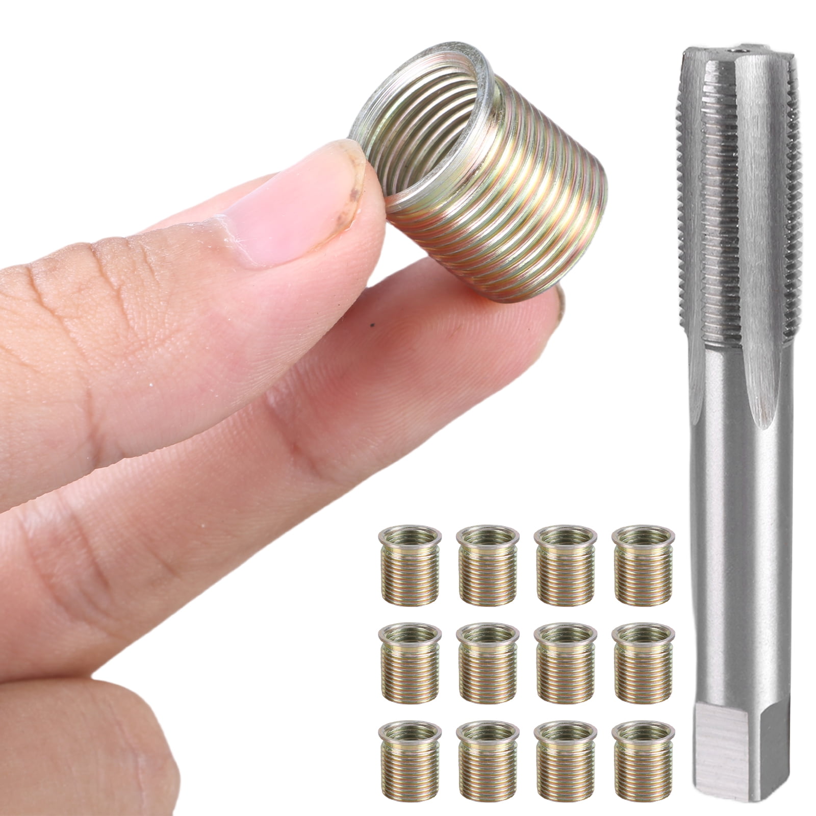 FEAMOS Sparks Plug Thread Repair Tool High Speed Steel Tap Sparks Plug with M14x1.25 Inserts and 16x1.25 Tap Kits Thread Inserts
