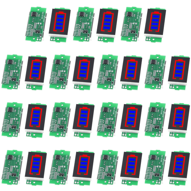Pantalla LED del módulo indicador de capacidad de la batería de litio 1/2/3/4/6/7/8S (azul)