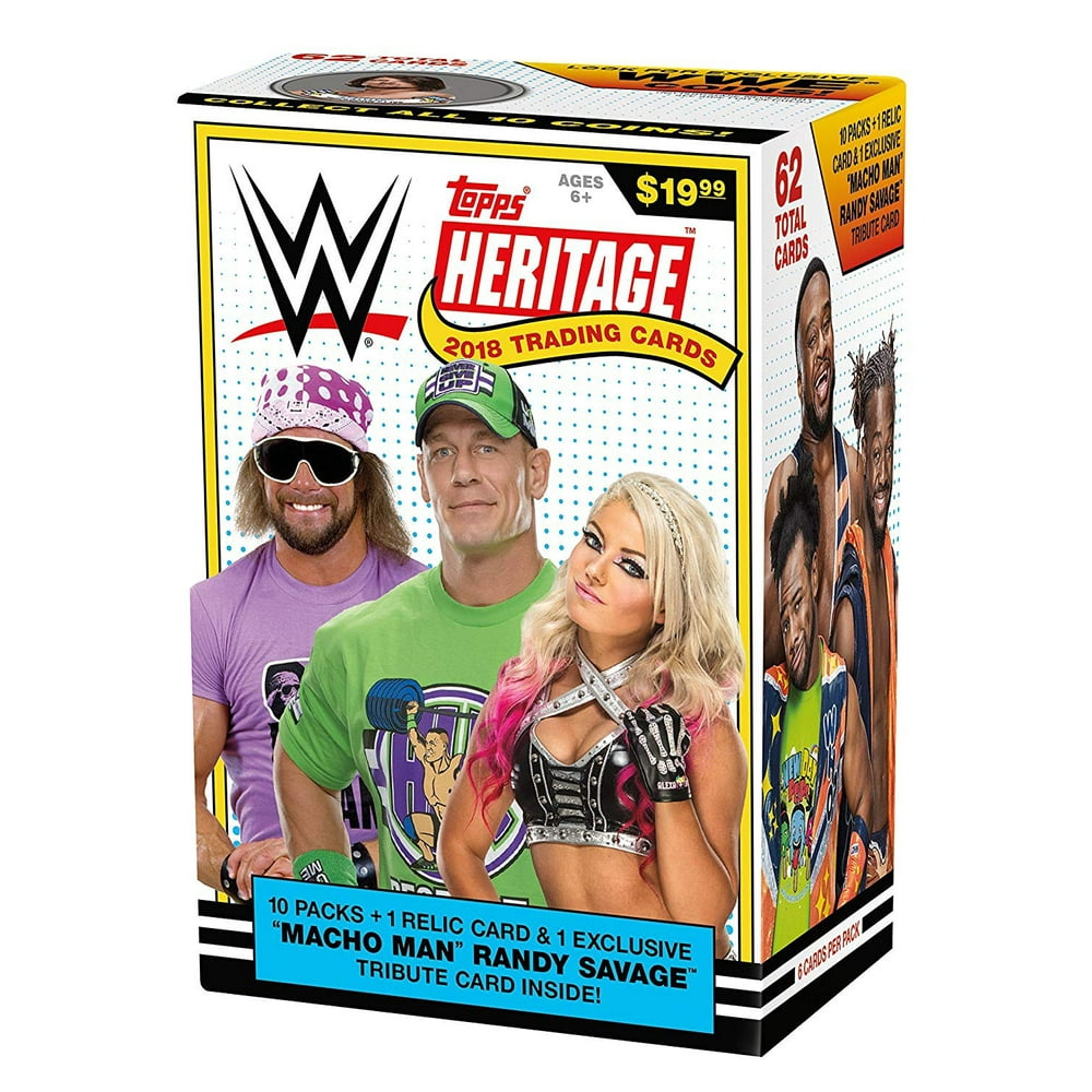 WWE Wrestling 2018 Heritage Trading Card BLASTER Box [10 Pascks & 1