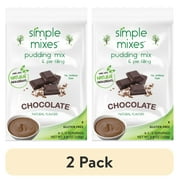 (2 pack) Simple Mixes Dye-Free Chocolate Instant Pudding & Pie Filling Mix for Kids, No Artificial Colors 3.8 oz, 4 Servings