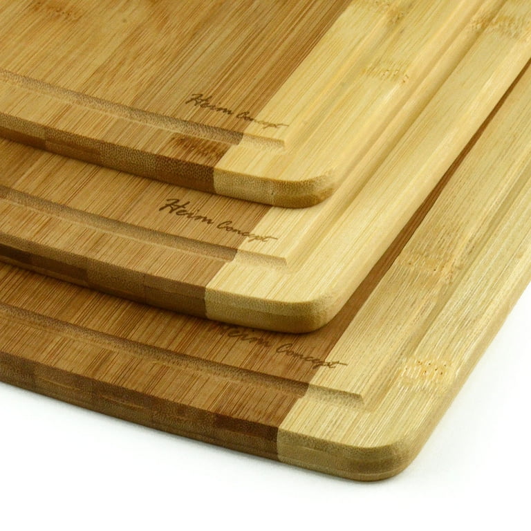 Heim Concept 3 Piece Organic Bamboo Cutting Board Set with Drip