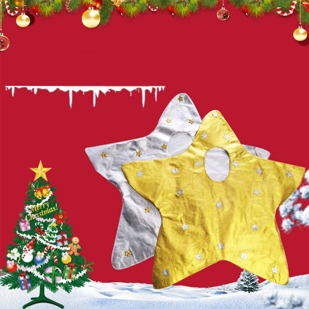 Kids Unisex Deluxe Christmas Gold Shining Star Nativity Play Christmas Costume 