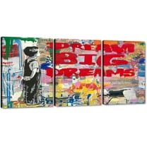 Hieng Large Banksy Canvas Wall Art Graffiti Dream Theme Painting Modern Inspirational Office Wall Decor （Only canvas）