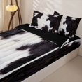 thumbnail image 2 of Manfei Farm Cow Spot Zipper Twin Comforter Sets with Fitted Sheet and 2 Pillowcases,Minimalist Animal Pattern Zipper Bedding Set,Black White,Reversible, 2 of 7
