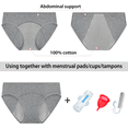 thumbnail image 4 of Loritta Women's Period Panties, 4-Pack Breathable Cotton Super Leak Proof Postpartum Underwear, Size XS-3XL, 4 of 9