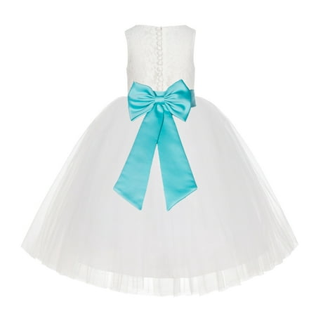 Ekidsbridal Ivory Floral Lace Flower Girl Dress Formal Photoshoot Graduation Ceremonial Gown for Toddlers LG7noFT 3