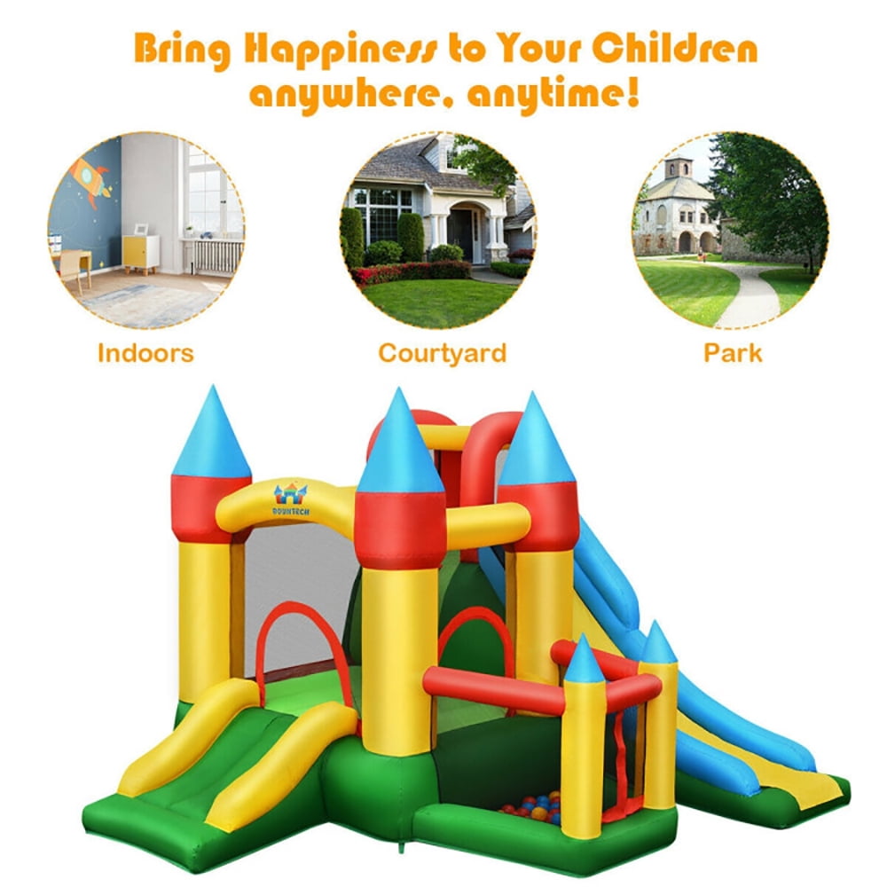 Aimee Lii Kids Inflatable Dual Slide Jumping Castle with 780W Blower, Playhouse for Kids Outdoor