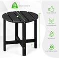 thumbnail image 3 of ZYPPPA  Round Outdoor Side Table, 18 Inch Weather Resistant HDPE Adirondack Table, Outdoor Indoor Chairside End Tables, Patio Side Table for Lawn Garden Balcony Backyard, Easy Assembly (2, Black), 3 of 18