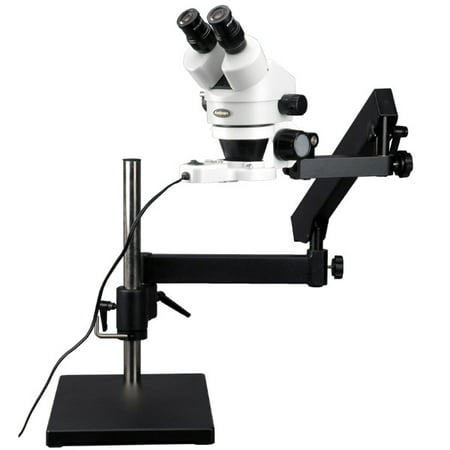 Base Plant Stand - AmScope 3.5X-90X Articulating Stand Zoom Microscope with Base Plate + Ring Light
