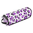 thumbnail image 2 of Hair Tool Organizer Bag with Heat Resistant Mat Removable Travel Storage Case for Hot Air Brushes Curling Irons Neon Purple Leopard Print, 2 of 8