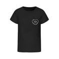 thumbnail image 2 of MIXUE Toddler Girls Tops & T-Shirts Summer Doughnut Heart Print Round Neck Short Sleeve Loose Casual T Shirts Activewear,Black,3-4 Years, 2 of 4