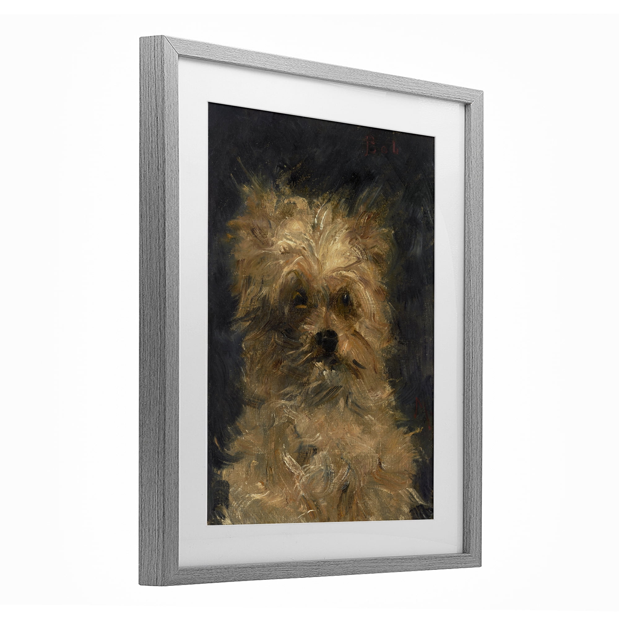 Stupell Industries Edouard Manet Dog Portrait Gray Framed Print Under Glass, design by Lil' Rue