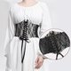 thumbnail image 4 of Gibobby Vestidos de noche Cinturón de corsé para mujer Tops con cordones Cinturón sin tirantes Underbust Corset Bustier Sheer Mesh Cincher Cinturón ancho(Negro,Talla única), 4 of 5