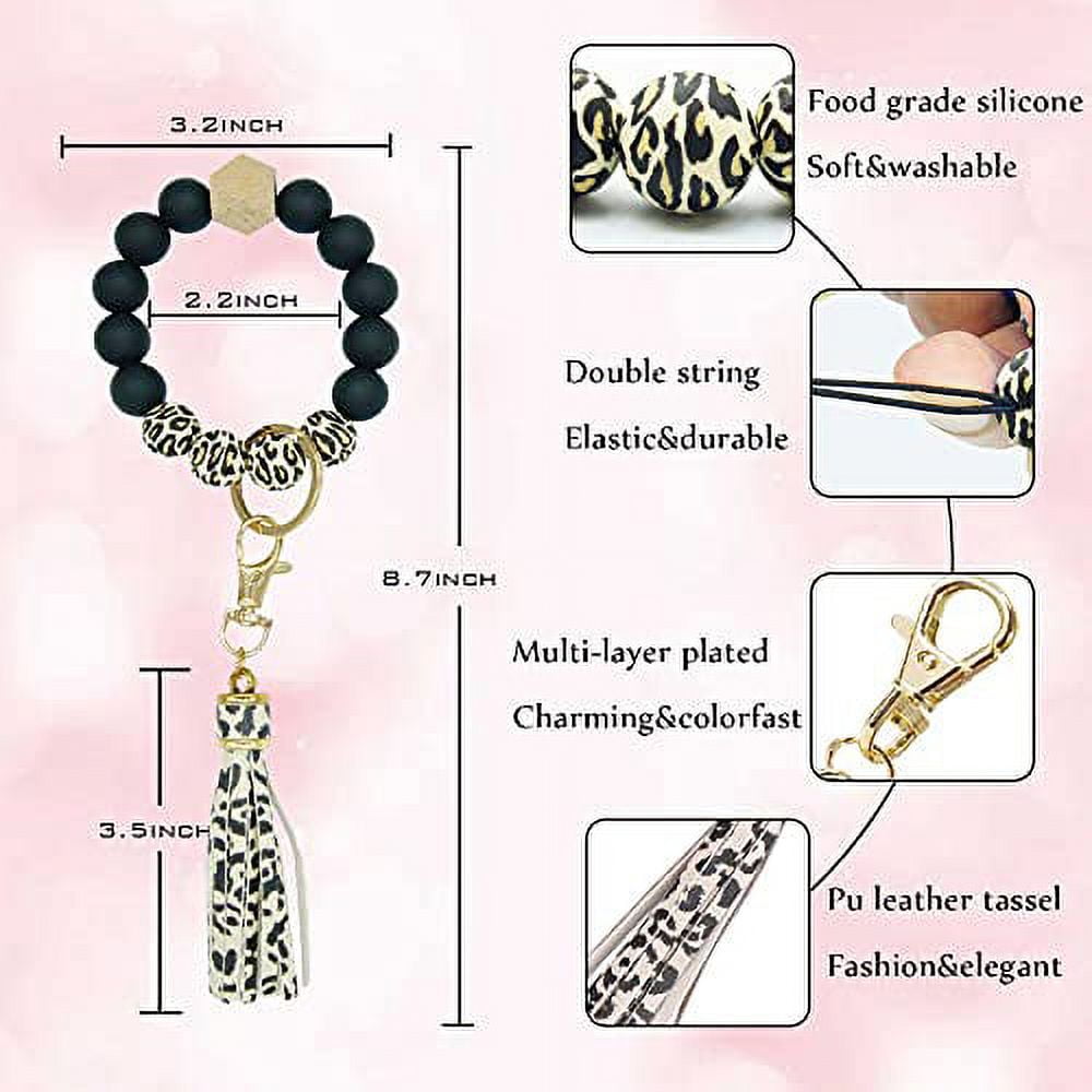  Huakan Key Ring Bracelet Keychain Silicone Bangle for Women and  girls Diamond Shaped : Sports & Outdoors