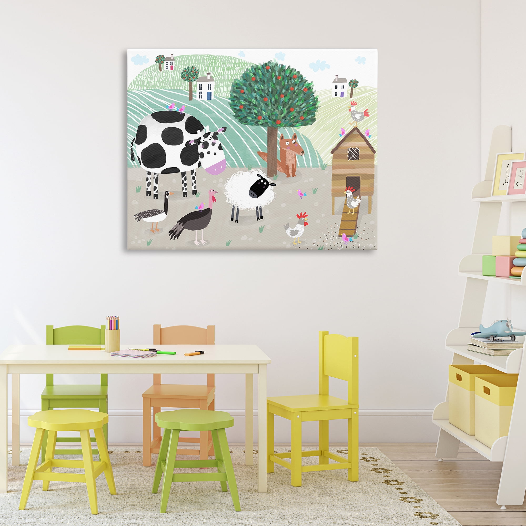 Stupell Industries Down At The Farm Canvas Wall Art, design by Carla Daly