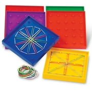 Learning Resources Double-Sided Rainbow Geoboards, 5", Math Manipulatives, Ages 5, 6, 7+