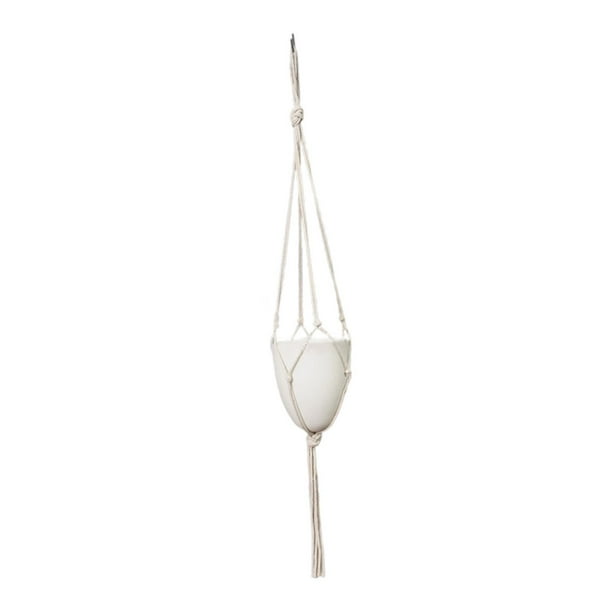 Canasta colgante de plantador colgante autónomo con depósito profundo en forma moderna de la cáscara de huevo contenedor floral de maceta decorativa Cuerda de algodón y gancho