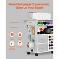 thumbnail image 5 of KFFKFF Mobile Art Cart and Utility Table, Suitable for Cricut Devices, Artistic Table Storage Station with Dual USB Ports and Power Outlets, Accommodates 15 Vinyl Roll Holders and a Pair of Drawers, 5 of 9
