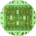 thumbnail image 1 of Ahgly Company Indoor Round Oriental Green Traditional Area Rugs, 7' Round, 1 of 4