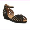 Gentle Souls Peep-toe Wedge Sandals - Leah Black 10 M