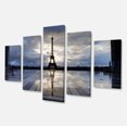 thumbnail image 2 of Reflection of Paris Tour Eiffel avec Nuages - Impression sur Toile Extra Large, 2 of 3
