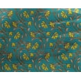 thumbnail image 4 of oneOone Georgette Viscose Turquoise Green Fabric Leaves & Flower Floral Sewing Material Print Fabric By The Yard 42 Inch Wide, 4 of 4