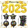 2025 New Years Eve Party Supplies 9 Pcs Happy New Year Balloons Decorations 2025 Foil Balloons
