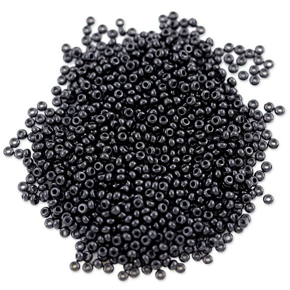 Czech Seed Bead 11/0 (2mm) Beads Opaque Black Beads