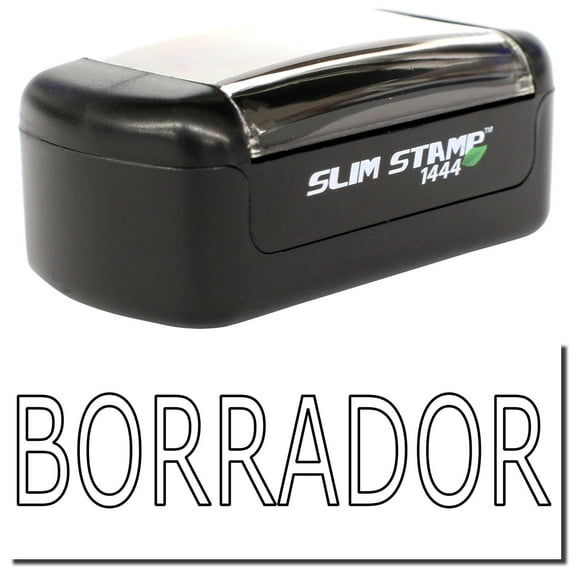 Slim Pre-Inked Borrador Stamp, Slim 1444, Ultra Slim Design, Impression Size 1/2" by 1-3/4", Up to 25,000 Impressions - Black Ink