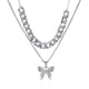 thumbnail image 1 of Collar con colgante de mariposa grande, cadena de diamantes de imitación para mujer y niña, gargantilla en capas de cristal dorado y plateado, accesorio, 1 of 5