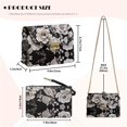 thumbnail image 6 of SCRAWLGOD Peony Floral Print White Black Crossbody Bags for Women Crossbody Purse PU Leather Handbags Shoulder Bag Cell Phone Purse with Chain Strap, 6 of 7