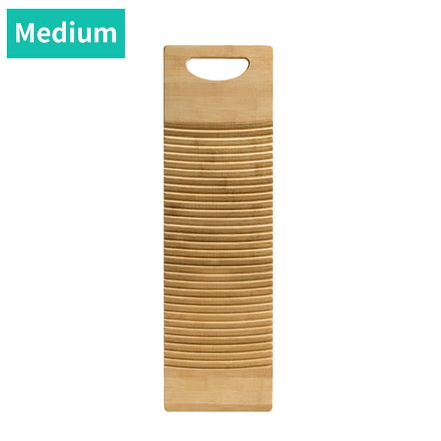 Mistaha Available Wood Washboard Washing board with Rectangle Handle Hand Percussion Hand Wash Board for Home Laundry Clothes Practical Durable Thickened Washboard