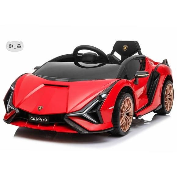 Voltz Toys 12V Ride On Car for Kids, Official Licensed Lamborghini SIAN, Battery Powered Electric Car with Remote Control, LED Lights and MP3 Player (Red)