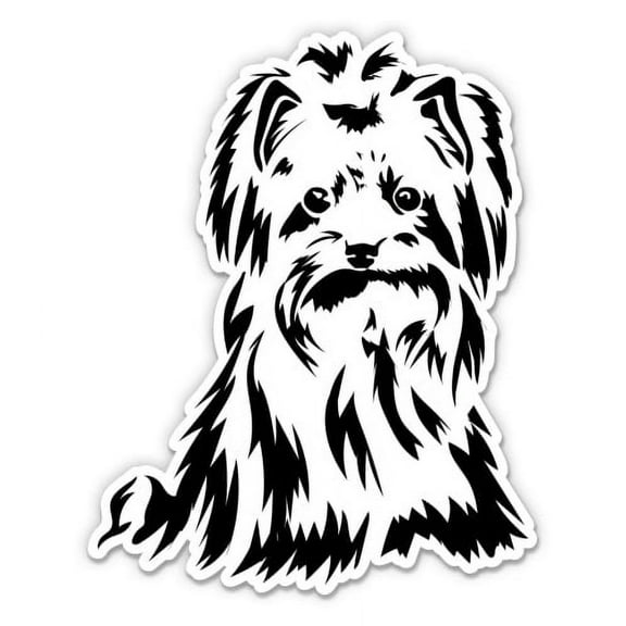 Yorkie - 3" Vinyl Sticker - For Car Laptop Water Bottle Phone - Waterproof Decal