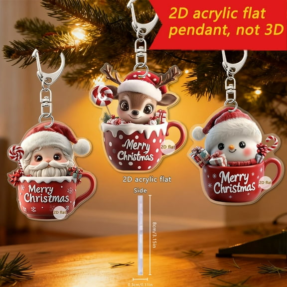Lunxisen 2 Pcs Christmas Gifts for Friends Snowman Acrylic Keychain for Teen Girls Boys Best Christmas Decorations Winter Snowman Decor.