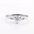 thumbnail image 4 of Cora Jewellery 1.65CT Heart cut 5 stone Moissanite Engagement Ring For Women, 10K White Gold, 4 of 7