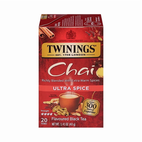 Pack of 6, Twinings of London Chai Ultra Spice Tea, 1.41 oz