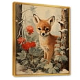 thumbnail image 2 of Designart "Winter Adventure with Brown Deer I" Animals Framed Wall Art - Traditional Brown Fox Entryway Framed Wall Art Print, 2 of 6