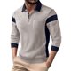 thumbnail image 2 of Ceisia Men's Spring Gift Color Blocked Zipper Turndown Collar Long-Sleeve Blouse - Fashion Casual Sporty Daily T-shirt, 2 of 9