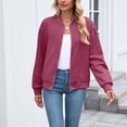 thumbnail image 6 of Bovemsi Cardigan Sweaters for Women Autumn And Winter Solid Color Round Neck Zipper Loose Long Sleeved Sweatshirt Cardigans Lightweight, 6 of 9
