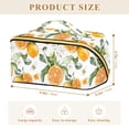 thumbnail image 4 of FORMRS Makeup Bag Travel Cosmetic Organizer for Women Fold Flat Zipper Pouch with Handle, Orange Watercolor Bees, 4 of 8