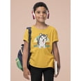 thumbnail image 2 of Husky Pup Retro Design T-Shirt Juniors -Image by Shutterstock,  Small, 2 of 4