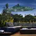 thumbnail image 2 of Outsunny 10ft Outdoor Cantilever Umbrella w/ Solar Lights, Dark Green, 2 of 10