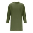 thumbnail image 3 of Mens Kaftan Thobe Robe Casual Muslim Gown Button Down Long Sleeve Robe Solid Color Henley Shirt, 3 of 5