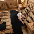 thumbnail image 5 of meiyoeat Vintage Bear Silhouette 7pcs Queen Bedding For Kids, Rustic Paw Print Bedding Comforter Set Queen For Men,Black Reversible, 5 of 7