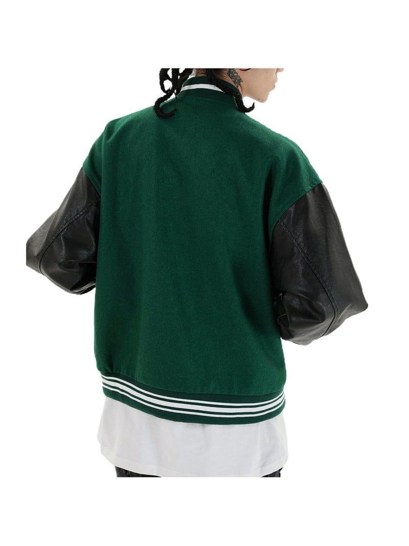 Aunavey Unisex Varsity Jacket Vintage Relaxed Casual Fit
