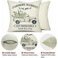 thumbnail image 5 of Farmhouse Pillow Covers 18x18 Set of 4,Eucalyptus Leaves Decorations Truck Vase Home Sweet Home Linen Cushion Case Gifts for Home Decor…, 5 of 6