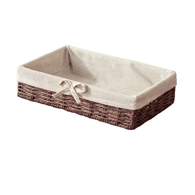 kurtrusly Paper Rope Baskets For Storage With Handle Decorative HandWoven Storage Basket Gifts And Events Cosmetics Kitchen Drinks 30x20x7cm